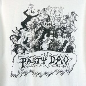Party Day Monster Horror Band Graphic T Shirt Men XL White Cotton Comfort Colors